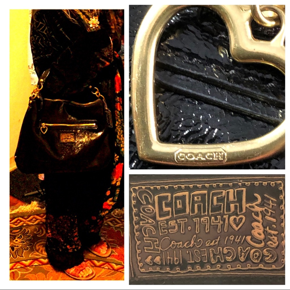 Coach Daisy Black-Gloss Tote #20108 - Picture 1 of 8
